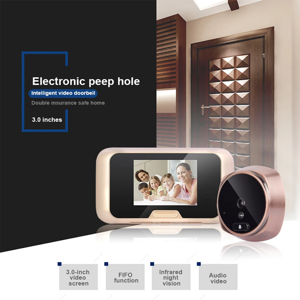 

3.1" Peephole Doorbell 1.3MP HD Night version Camera House Visitor talk-back Intercom system Video door phone wide angle viewing