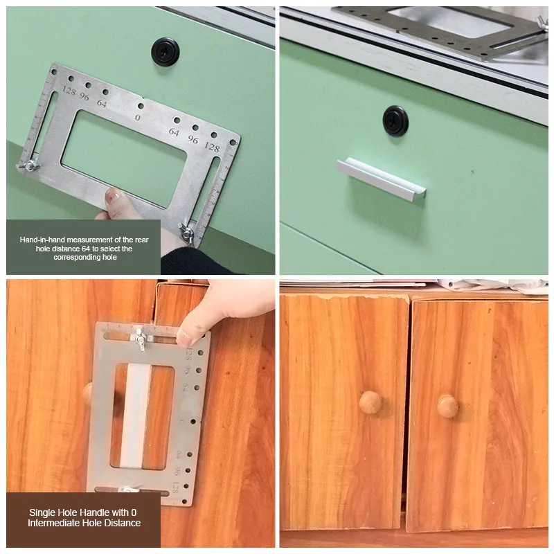 Stainless Steel Door Furniture Handle Hole Punch Locator Wood Drilling Anchor Guide Tools TN88