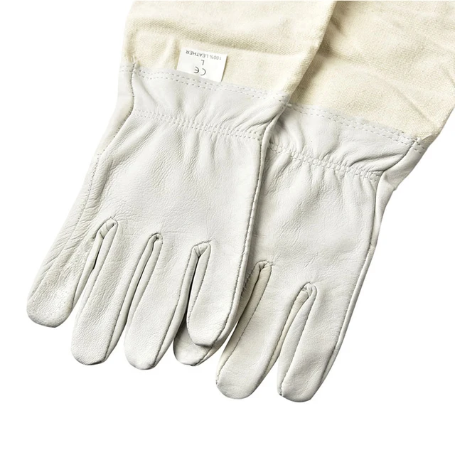 Dlkklb 1 Pár Méhészeti Kesztyűbőr Lélegző Anyagú Méheszközök Univerzális Modell Vászon Kesztyű Vágott Mézkést Árusítunk - Image 2