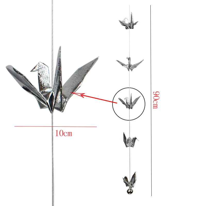 Золотая оригами для ручной работы журавль серия с маленьким колокольчиком для свадебного украшения День Рождения Вечеринка DIY украшение Рождественская елка Декор