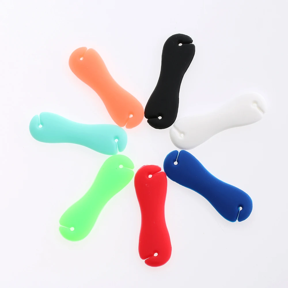 

Random Color!!!2Pcs Portable Tidy Fixer Bone Shaped Rubber Cable Wire Winder Holder Headphone Earphone Clip
