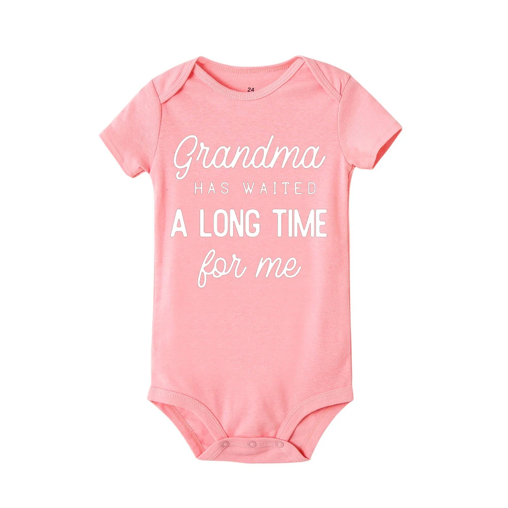 Grandma Waited A Long Time for Me Baby Girls Boys Jumpsuit Newborn Print Bodysuits Summer Kids Cute Clothes 0-24Months