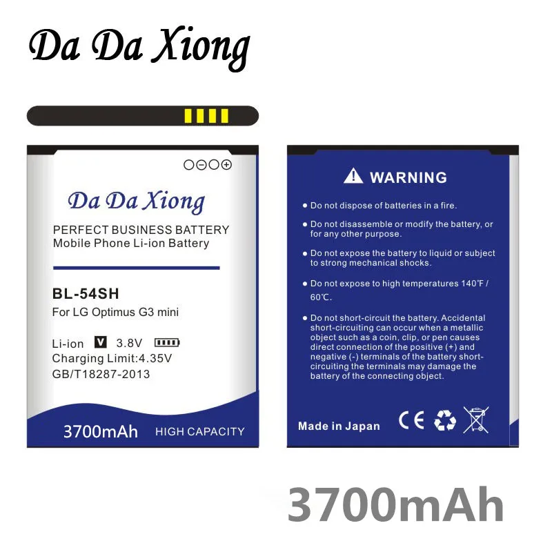 

Da Da Xiong 3950mAh BL-54SH Battery for LG Optimus G3 mini G2 D725 D722 D728 D729 F300 L80 F7 F260 D373 US780 P698 F320 g3s mini