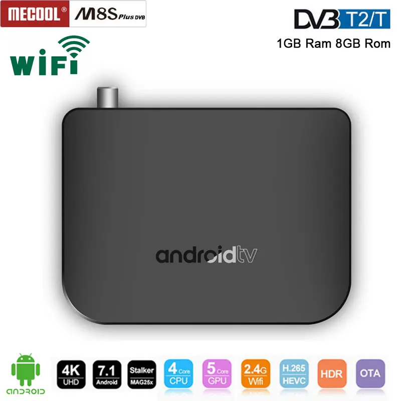 

MECOOL M8S Plus W DVB-T2/T android 7.1.2 tv box Amlogic S905D Quad-Croe 1GB 8GB Rom 2.4G WiFi HDTV2.0 H.265 4K/2K PK X96 mini