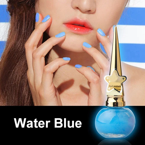 10 цветов лак для ногтей яркие цвета 14 мл нетоксичный матовый флуоресцентный дизайн ногтей Декор фосфоресцирующий Быстрый Лак для ногтей сексуальная леди - Цвет: Water Blue