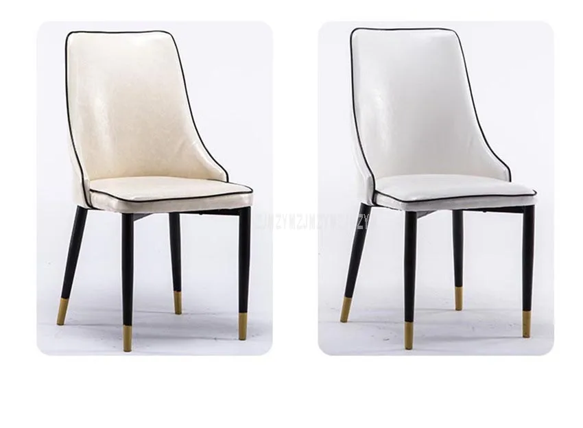 High Quality Modern Simple Oil Wax Leather Dining Chair For Dining Room Living Room Office Reception Chair Soft Seat Cushion