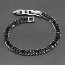 925 пробы Серебряный браслет для женщин Свадебные украшения желтый зеленый черный белый 4 цвета циркония Rysean