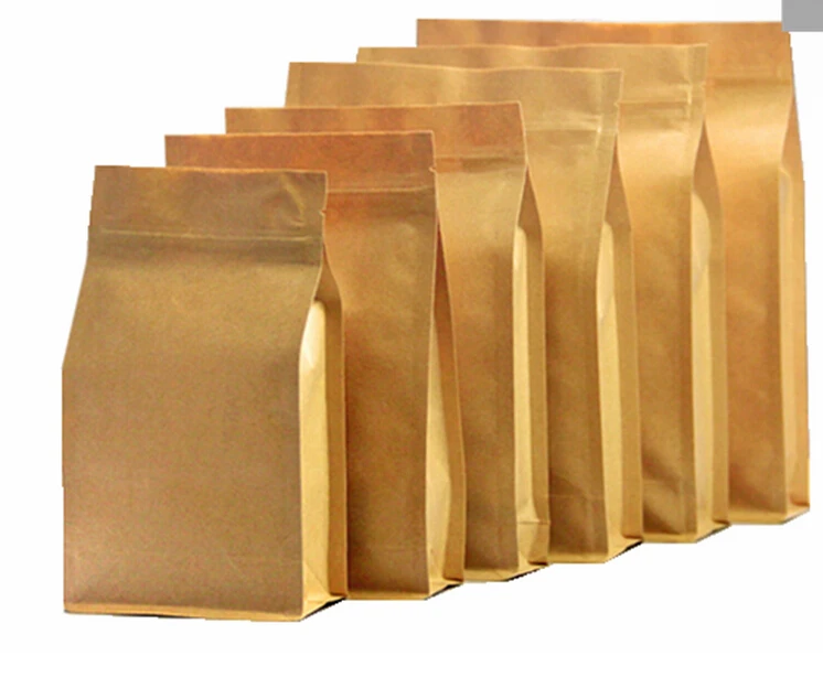 Bolsa de papel Kraft con cierre automático, bolsa de embalaje para té, dulces, granos rojos, con logotipo impreso, 50 unids/lote|pouch pots for salepouch trunk - AliExpress
