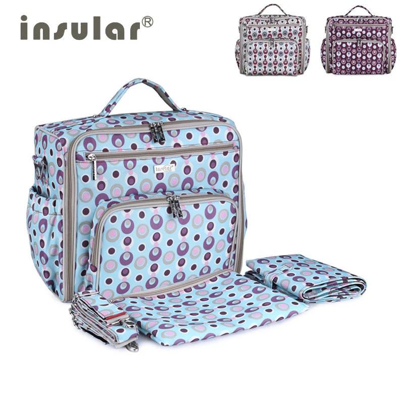 

Insular Printed Maternal Package Mummy Diaper Bag Backpack mochilas Baby Nappy Large Maternity Pocket Hanging Pram Stroller Bags