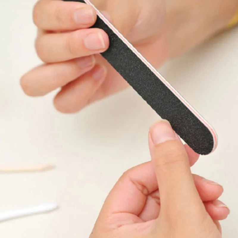 

10Pc Black Double Sided Nail Art Manicure Sanding File Buffer Grits Good Effect New