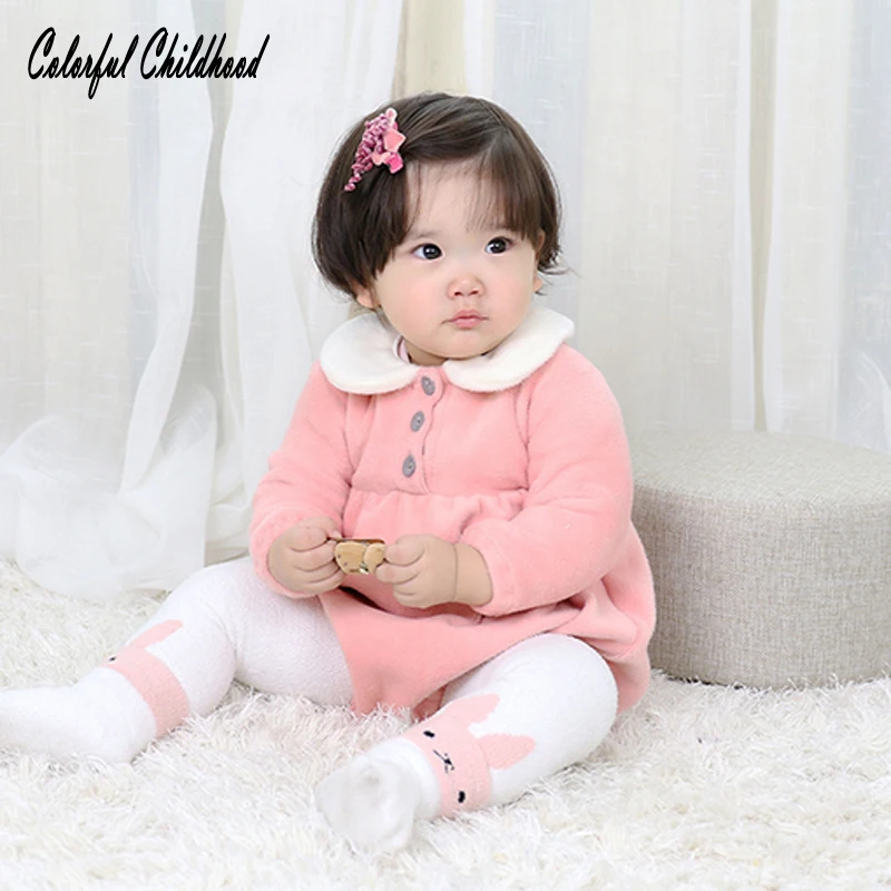 Buy Baby girls bodysuit Newborn winter fleece thick