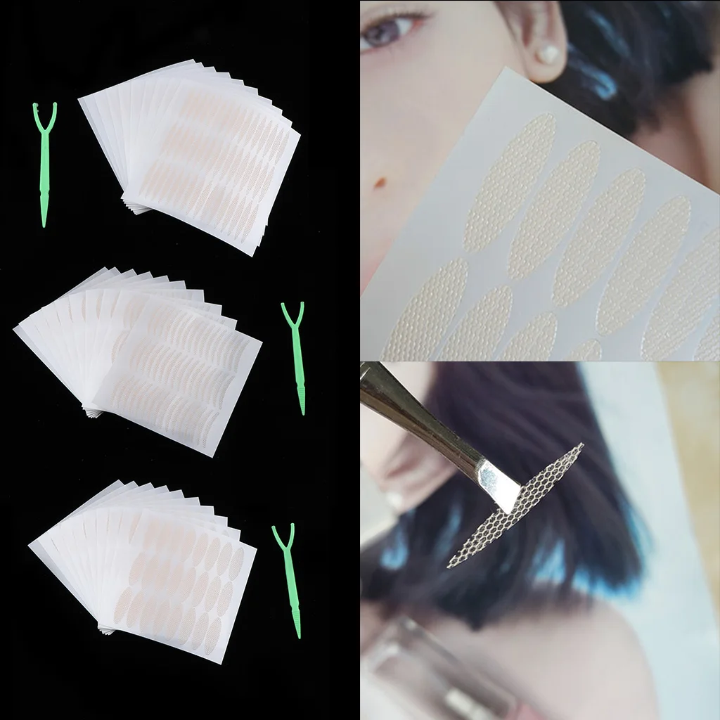 240 Pairs Natural Invisible Single Side Eyelid Tapes Stickers, Synthetic Fiber Eyelid Strips for Hooded, Droopy, Mono-eyelids