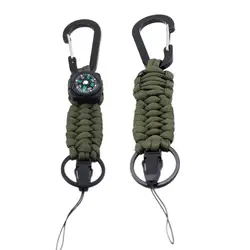 550 Сплетенные Paracord шнурок для ключей Открытый выживания Шестерни тактический военный парашют веревка карабин для ключей Наборы
