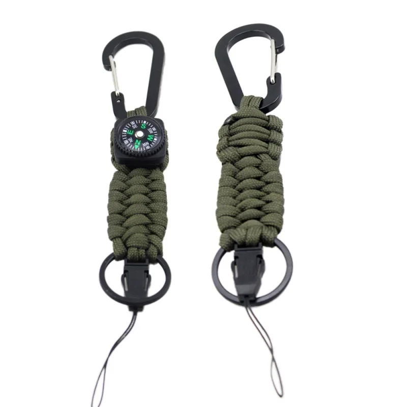 

550 Woven Paracord Lanyard Keychain Outdoor Survival Gear Tactical Military Parachute Rope Cord Keyring Carabiner Kits