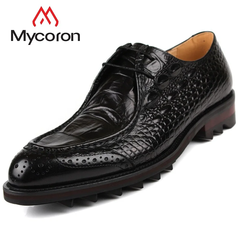 

MYCORON Luxury Product Crocodile Pattern Men Dress Shoes Men Business Boots Formal Cozy Shoes Men Chaussure Homme Cuir