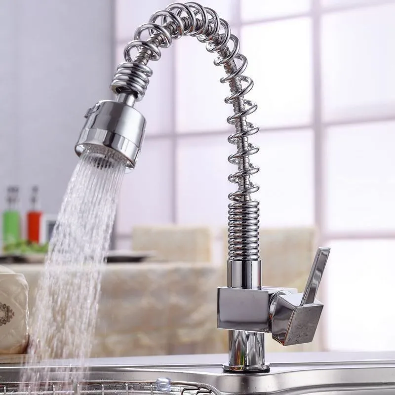 

Copper sink luxury brief style high quality pull hot and cold kitchen faucets