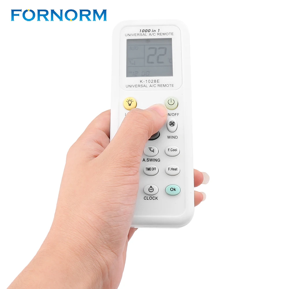

FORNORM Universal Low Power with backlight LCD Display A/C Remote Control Controller for Air Conditioner K-1028E Muli-White
