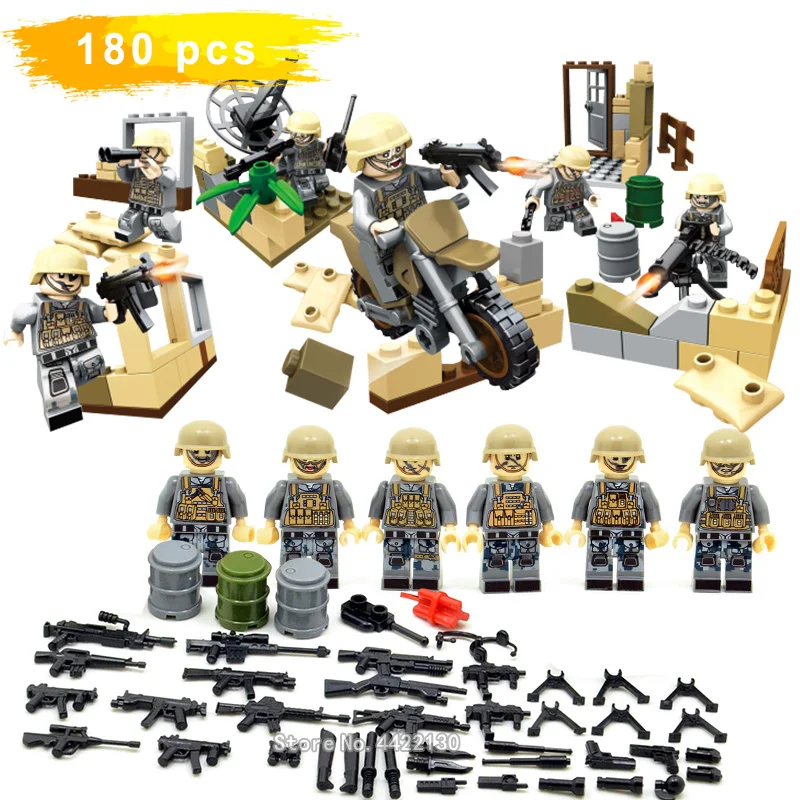 

ww2 battlefield Building Blocks figures Mini Scene corner Roundup Compatible legoinglys military army Weapon Model toy gift