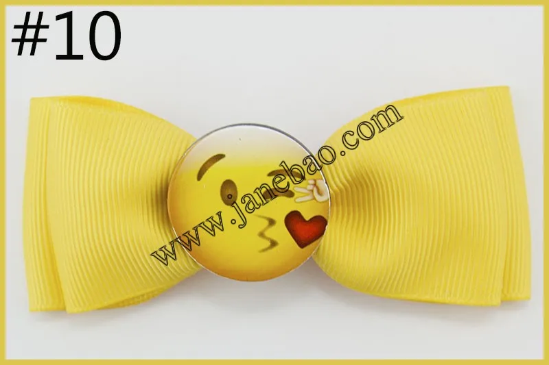 free shipping 50pcs 4.5" Emoji Hair Bow, Girl Hair Bows, Handmade