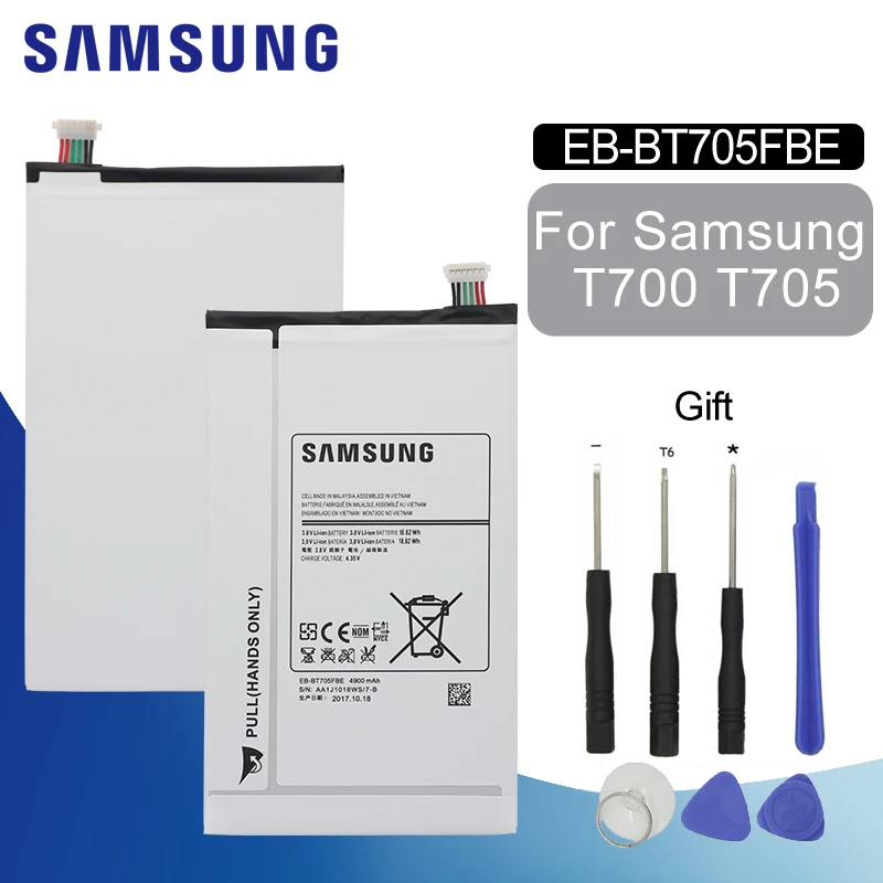 

SAMSUNG Original Tablet Battery EB-BT705FBE Replacement For Samsung Galaxy Tab S 8.4 T700 T705 4900mAh Batteries + Free Tool Kit