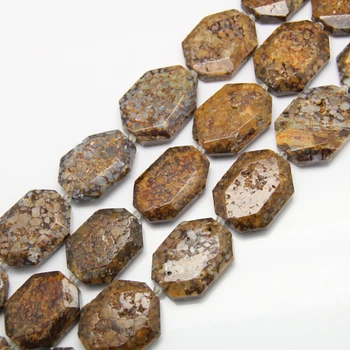 

15.5" full strand Brown Opal Faceted Octagon Shape Loose Beads for Necklace,Cut Slab Stones Gems Drilled Pendants FIndings Bulk