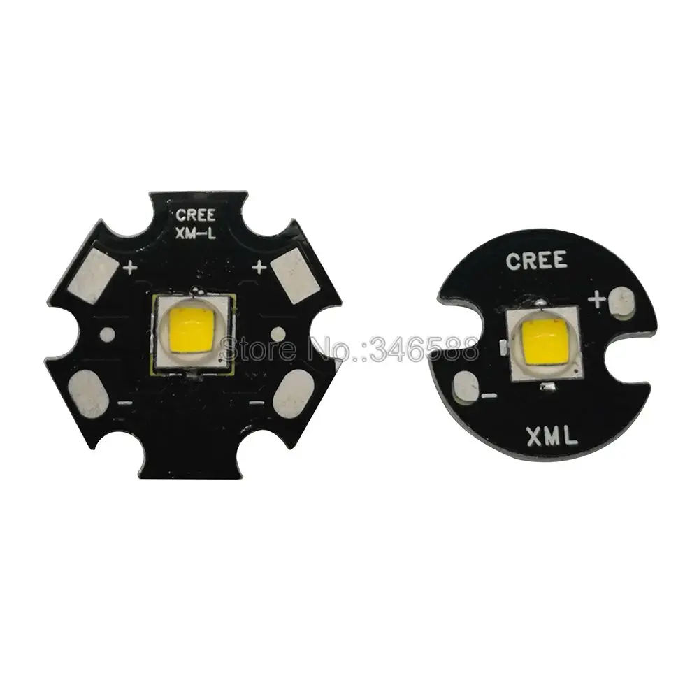 Светодиодсветильник лампа 10 Вт Cree XM L2 T6 XML2 20 мм черная печатная плата белый теплый