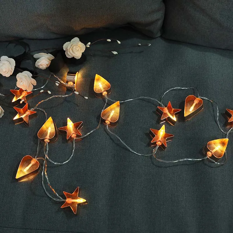 Светодиодный светильник с пентаграммой в форме сердца, звезды, Рождественские декоративные лампы для свадебной вечеринки, магазин QJS