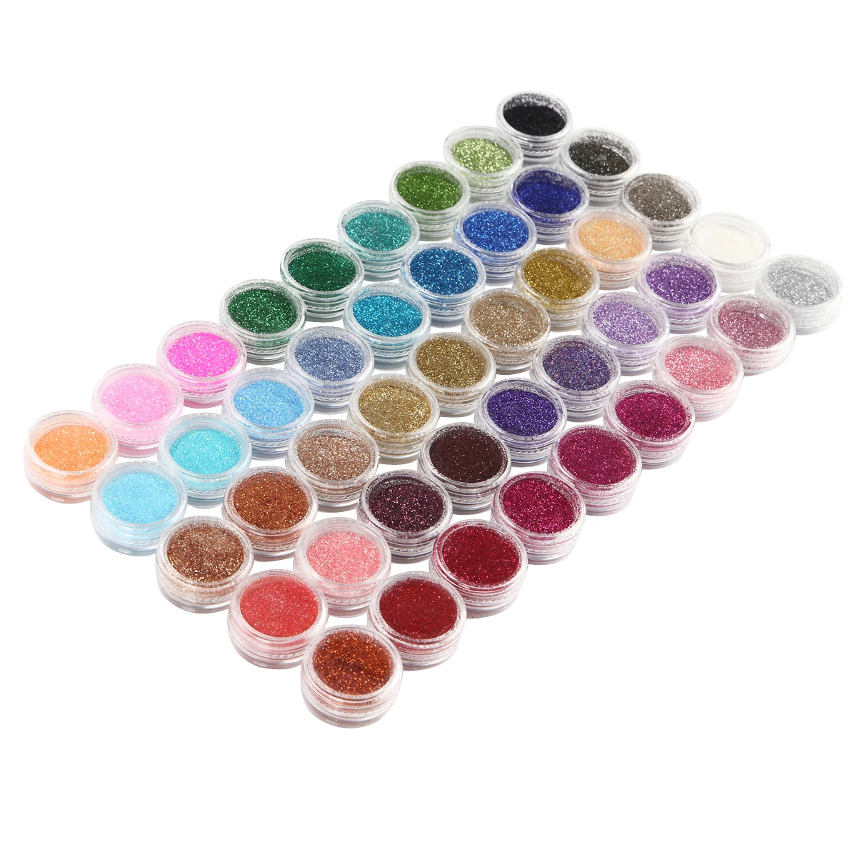 42Pcs/set Nail Art Glitter Powder Holographic Dust Tips UV Gel Polish