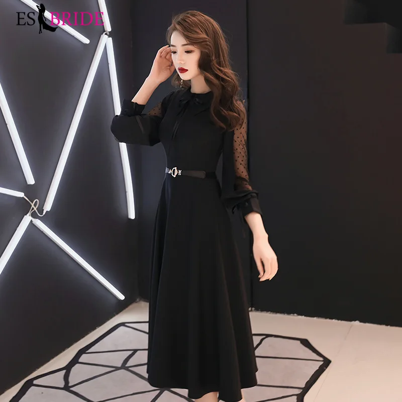 Black Formal Birthday Evening Dresses Long Evening Gowns for Women Elegant O-neck Robe De Soiree Evening Dress Party ES2468 Black Formal Birthday Evening Dresses Long Evening Gowns for Women Elegant O-neck Robe De Soiree Evening Dress Party ES2468