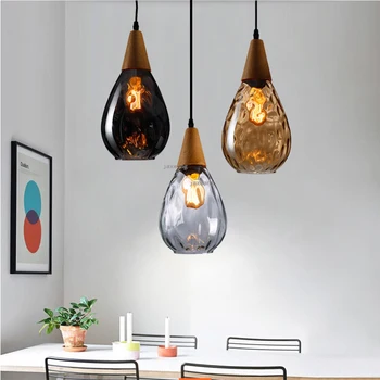 

Nordic LED Lighting Water Droplets Glass Pendant Lights Coffee House Decoration Hanging Lamp Loft Pendant Lamp Kitchen Fixtures