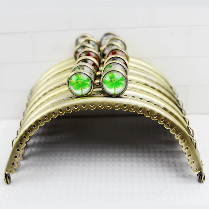 

Syunss,12.5CM 5PCS Bronze Smooth Purse Frame Time Gem Girls Candy Head Coin Purse Metal Frames Cluth DIY Sewing Bag Accessories