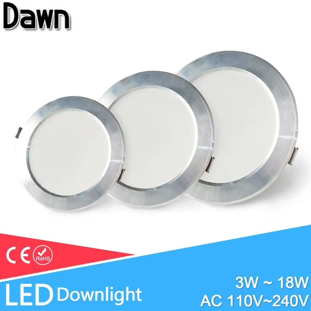 1pc/4pcs 3W-18W LED Downlight 220V Silver White Ultra Thin Recessed LED Spot Lighting For Kitchen Ceiling Indoor 15W 4.8