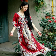 Новое индивидуальное праздничное пляжное платье для путешествий, индийское непальское тайское платье из ситца, традиционное специальное платье для Юго-Восточной Азии