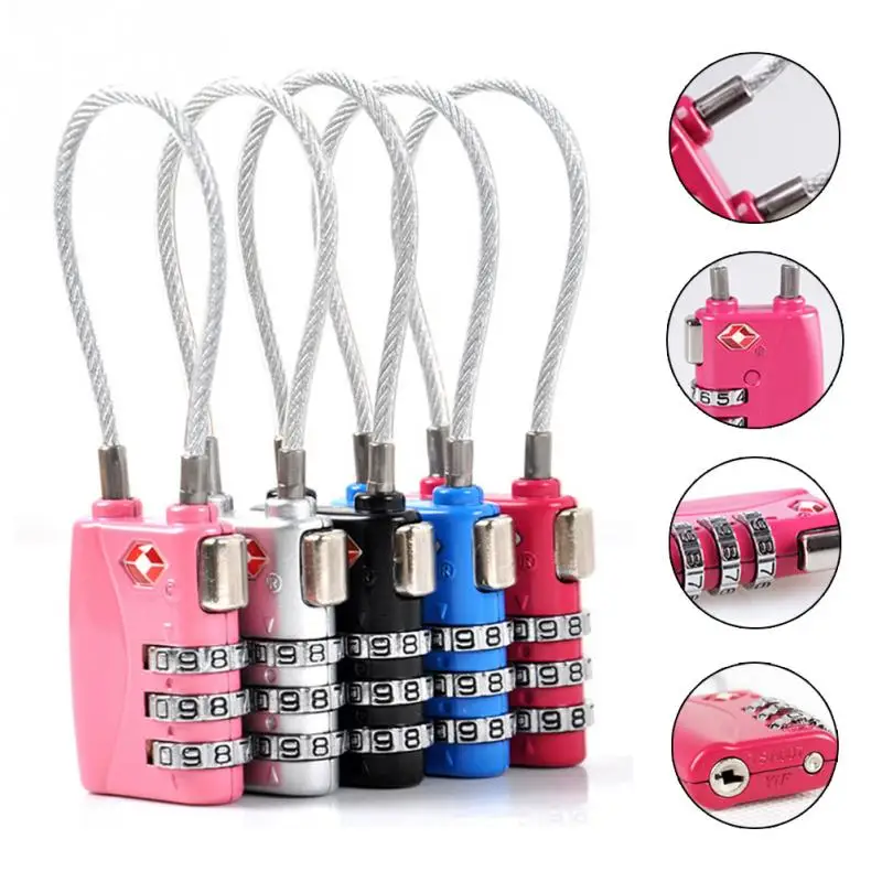 

TSA Resettable 3 Digit Combination Travel Luggage Suitcase Lock Padlock 5 Colors for choose,TSA719 Travel Lock