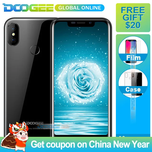Быстрая доставка на Новый год DOOGEE X70 большой тесто 4000 мАч смартфон MTK6580A 2 Гб 16 Android 8,1 5,5 дюймов 19:9 мобильный телефон