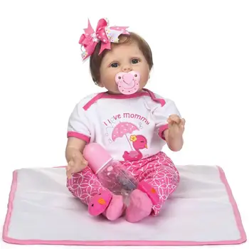 

22"55cm reborn silicone babies dolls baby toys baby handmade lifelike toys For Girls boneca Baby Bebe Doll Best Gifts toys