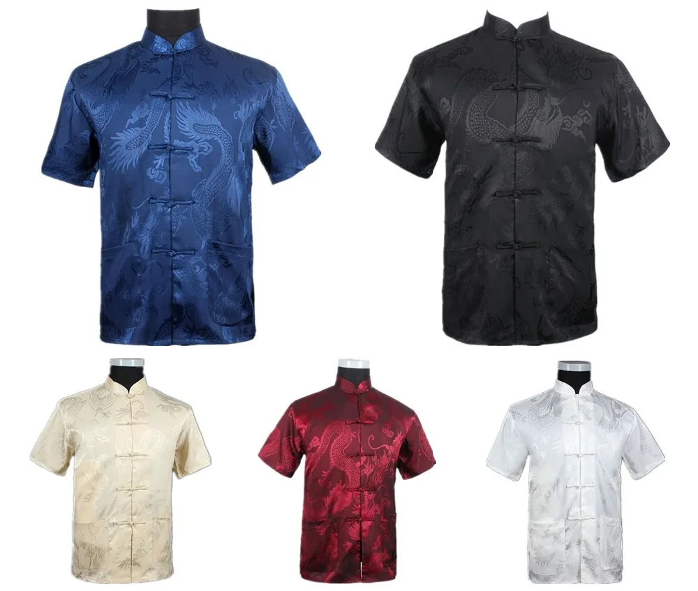 Рубашка мужская летняя из искусственного шелка размеры XXXL|leisure shirt|chinese menquality shirts |