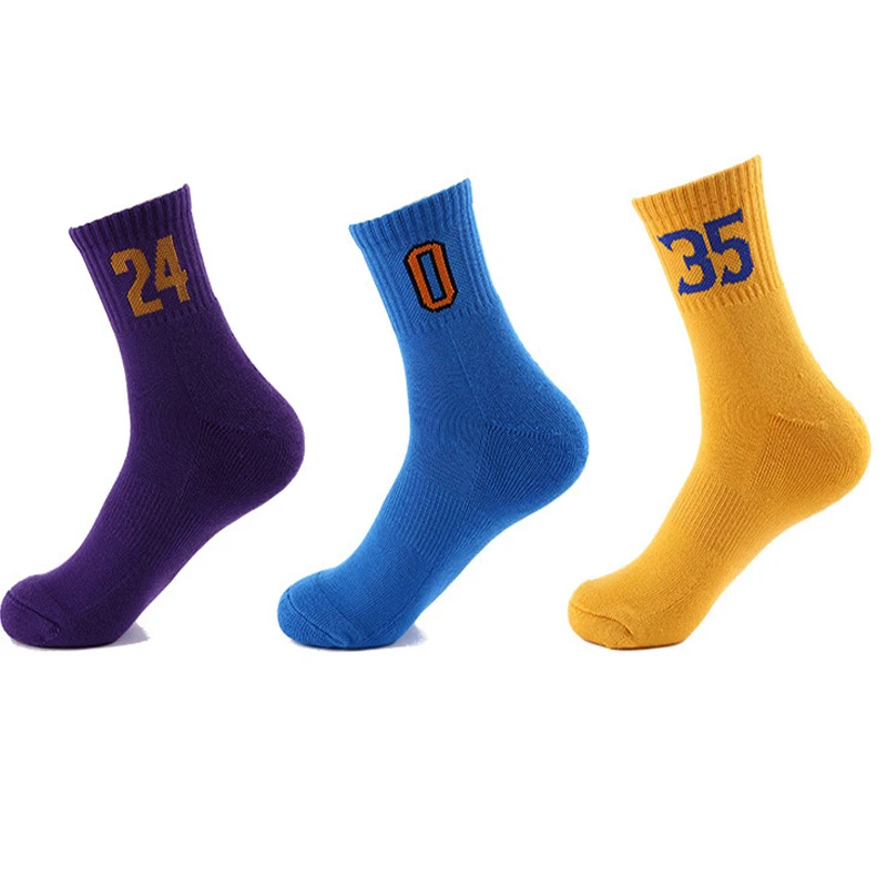 

Men's Professional Numbers Sport Socks Breathable High Quality Road Bicycle Socks Outdoor Basketball Football Runningg Socks