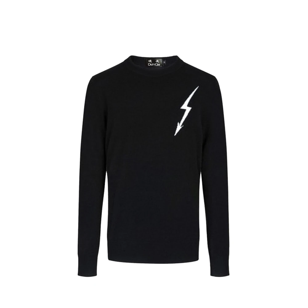 DUYOU новые роскошные дизайнерские Для мужчин свитера Для мужчин Высококачественная брендовая одежда Lightning жаккардовая повседневные