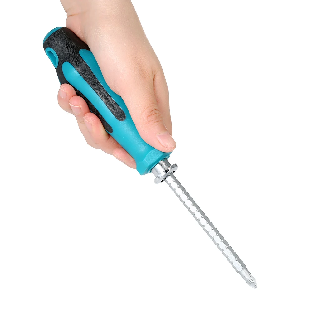 

2 in 1 Retractable Adjustable Ratchet Screwdriver Set Two-Way Slotted Phillips Magnetic Screwdriver Bits Home Repair Tool Kit