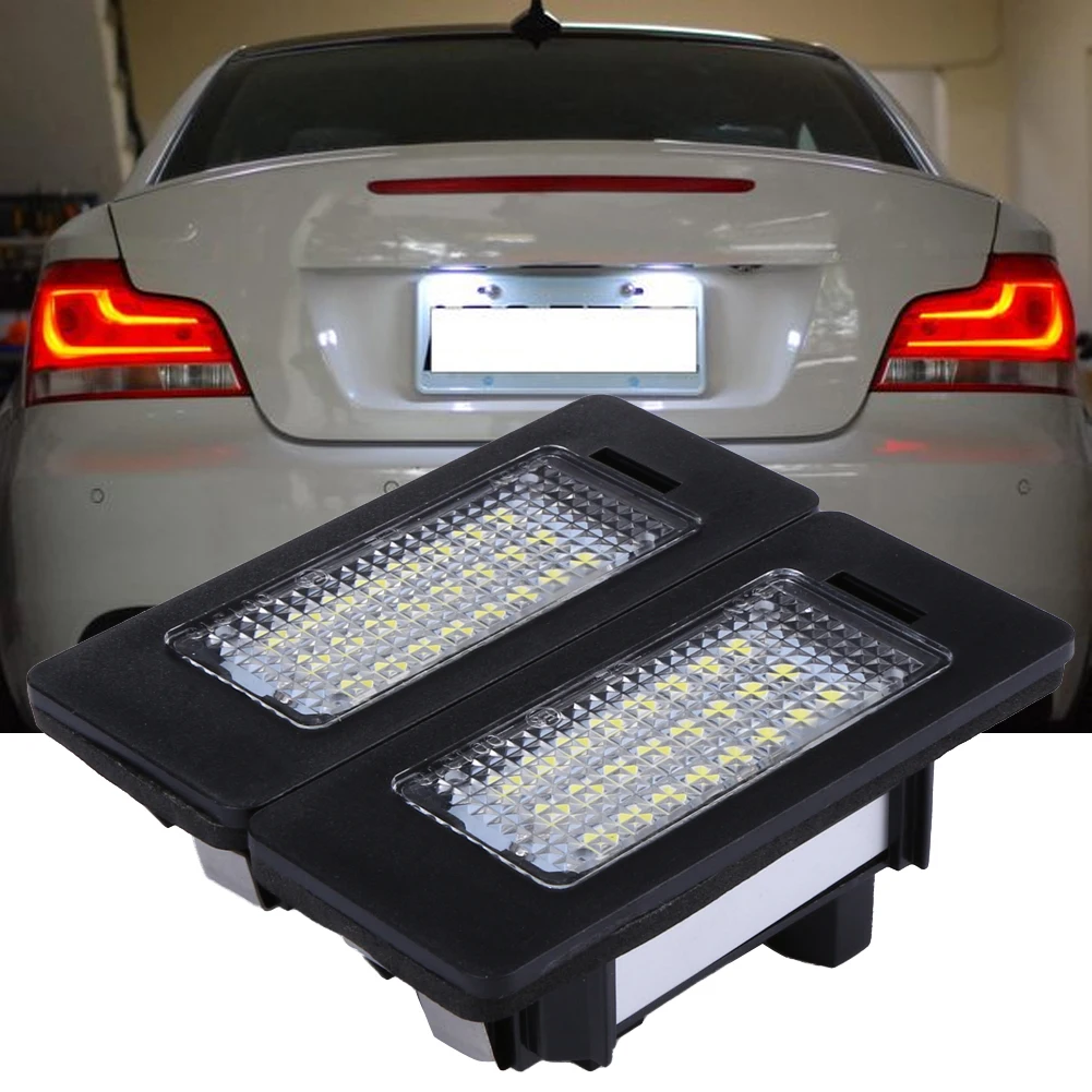 2Pcs Car LED Number License Plate Light 6000K 24Led Error Free Auto Light emitting Diode font