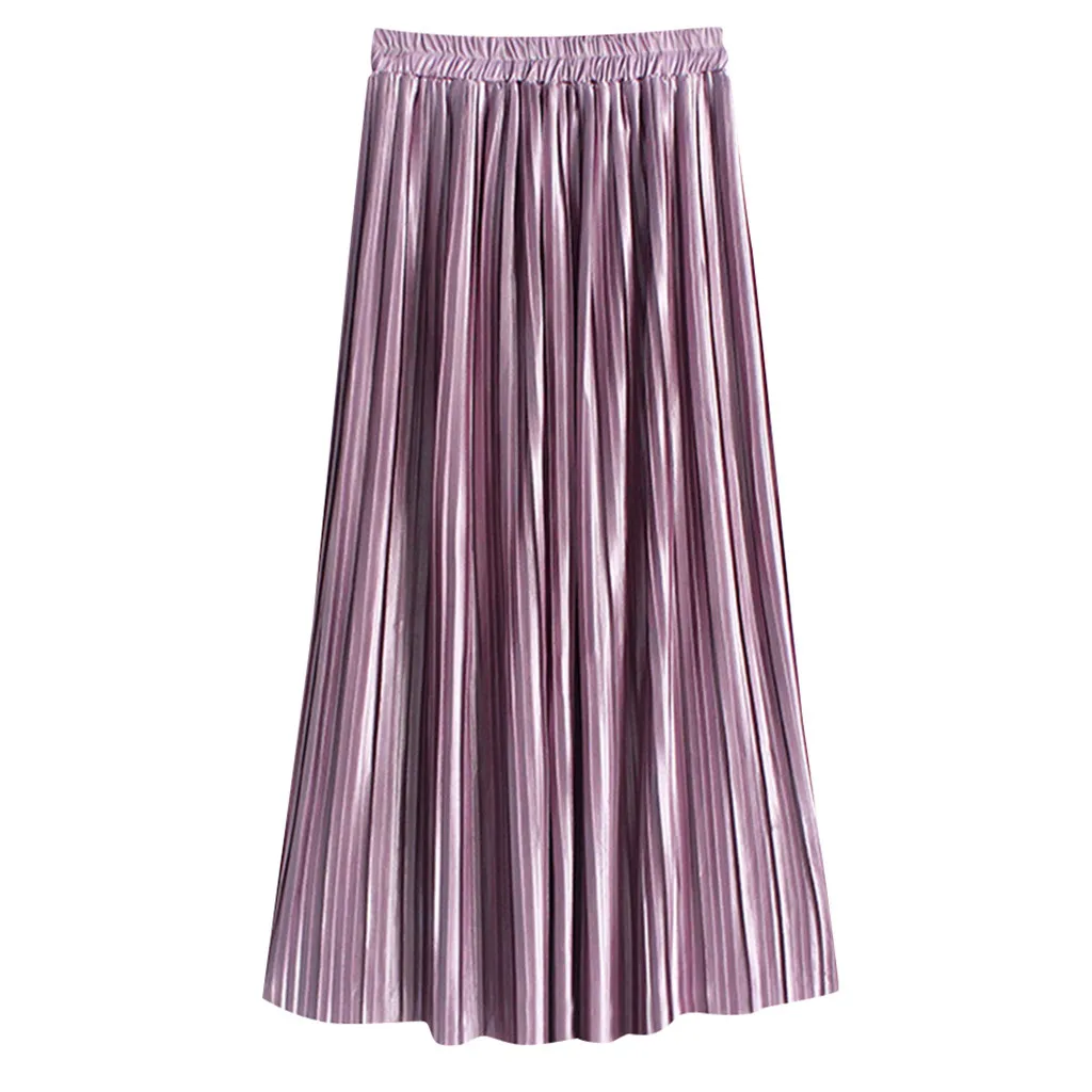 Женская плиссированная трапециевидная Пышная юбка с высокой талией, эластичная линия талии, модная Faldas, новая плиссированная летняя юбка# F
