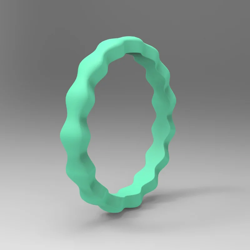 

Trendy Wave pattern 4 5 6 7 8 9 10 Size Environmental silicone Female Ring For Women Girls Office Lady Finger Jewelry