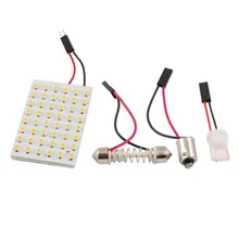 48 LED Panel 3528 SMD Dome Light Lamp + T10 BA9S Festoon Adapter ALI88