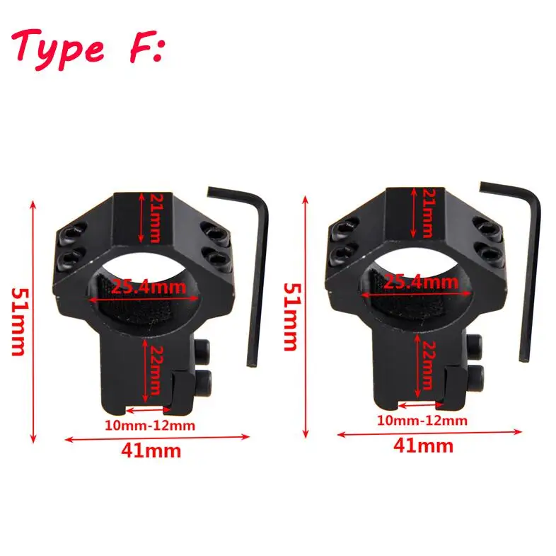 1 предмет/1 пара 30/25 мм прицел крепление кольцо 11/20/21 мм ласточкин хвост Picatinny Охота железнодорожного адаптер Высокое/низкий профиль винтовки Уивер Сфера - Цвет: 1 Pair Type F