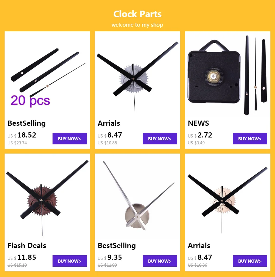 Noiseless Wall Clock Silent Movement Kit Clock Mechanism Parts With Clock Hands Wall Clock DIY Repair Parts- Black