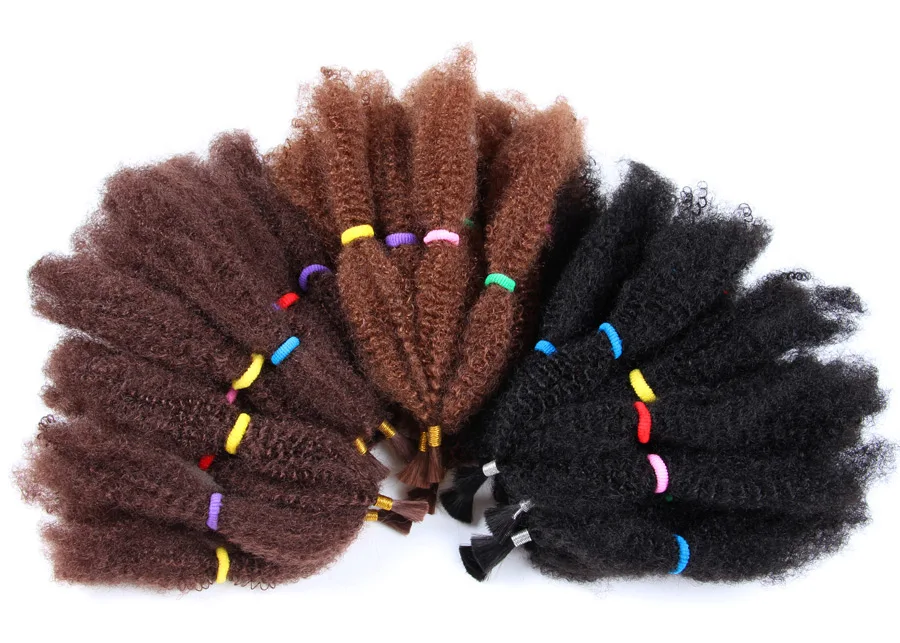 Trança a Granel Pacotes de Fibra Alileader Unidades Pacote Afro Kinky Synthetich Cabelo 12 Preto Marrom Macio Fofo Yaki Twist 5 - 3 Tranças Marley