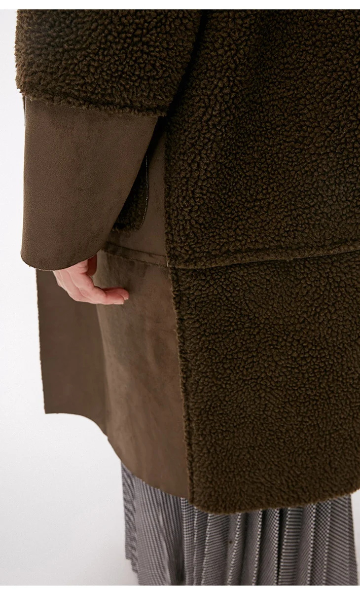 Только Женская зимняя новая овечья кашемировая длинная Лоскутная хлопковая одежда дизайн с большим карманом парка женская | 1183PU502