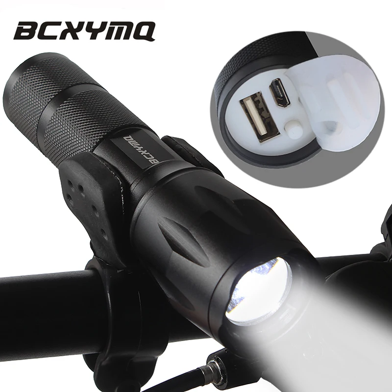 

4200mah Built-in Battery Bicycle Light USB Rechargeable Bike Light LED Flashlight Can Be Used as Power