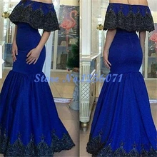 Elegante Sexy Meerjungfrau-boot-ausschnitt Abendkleider Lange Appliques Abendkleid Graceful robe de soiree vestido de festa Abendkleid